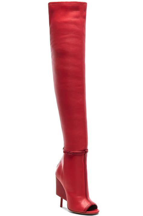 givenchy red thigh high boots